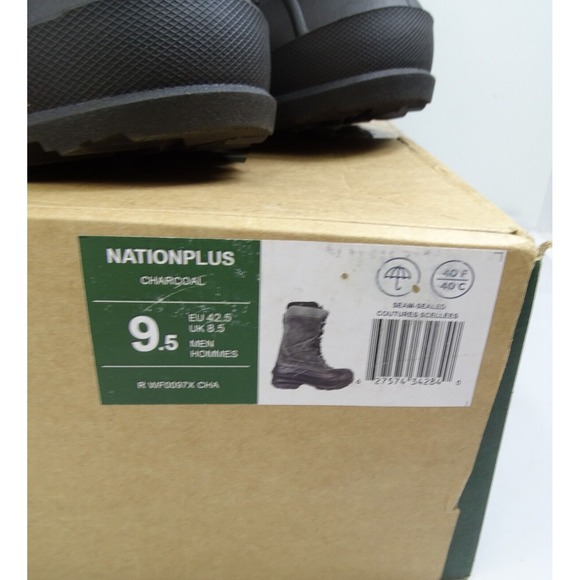 New Kamik Mens NationPlus Gray Winter Snow Boots Shoes 9.5 Medium Charcoal - Picture 8 of 8